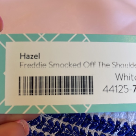 NWT Hazel Freddie smocked off the shoulder top - Picture 10 of 10